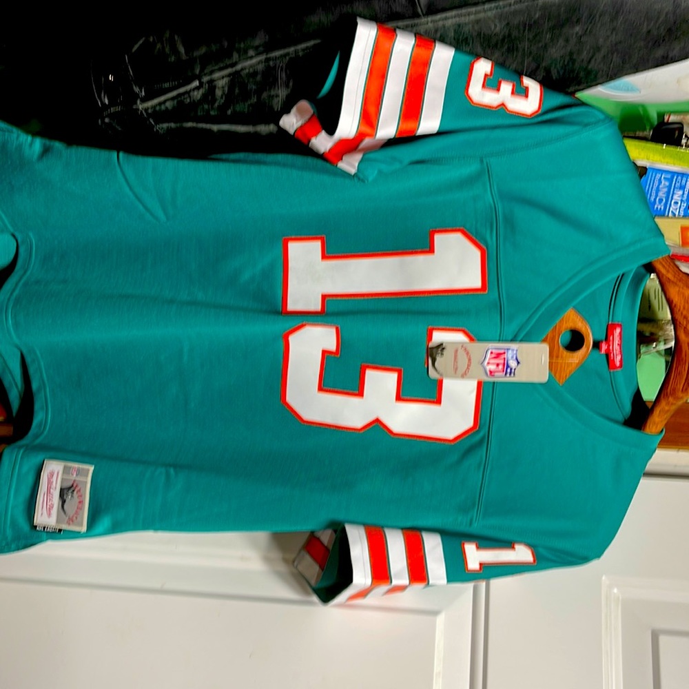 Throwback jersey aqua colored Miami dolphins jersey 13 Dan Marino authentic
